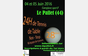 28èmes 24h de Tennis de Table du Pallet